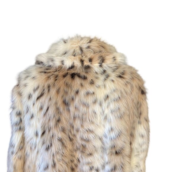 ASOS Faux Fur Coat in Cream and Brown - Picture 9 of 14